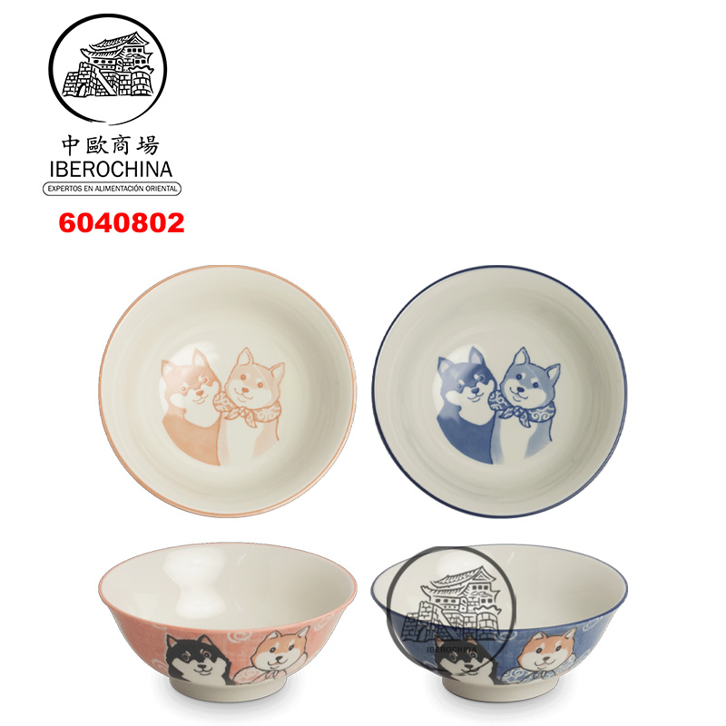 BOWLS SHIBA 粉蓝双狗拉面碗 /32