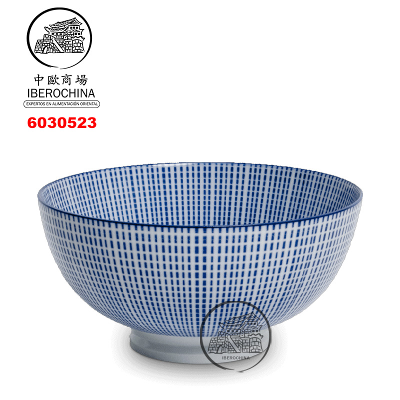 BOWL 17.5*9 蓝条纹中碗 /36
