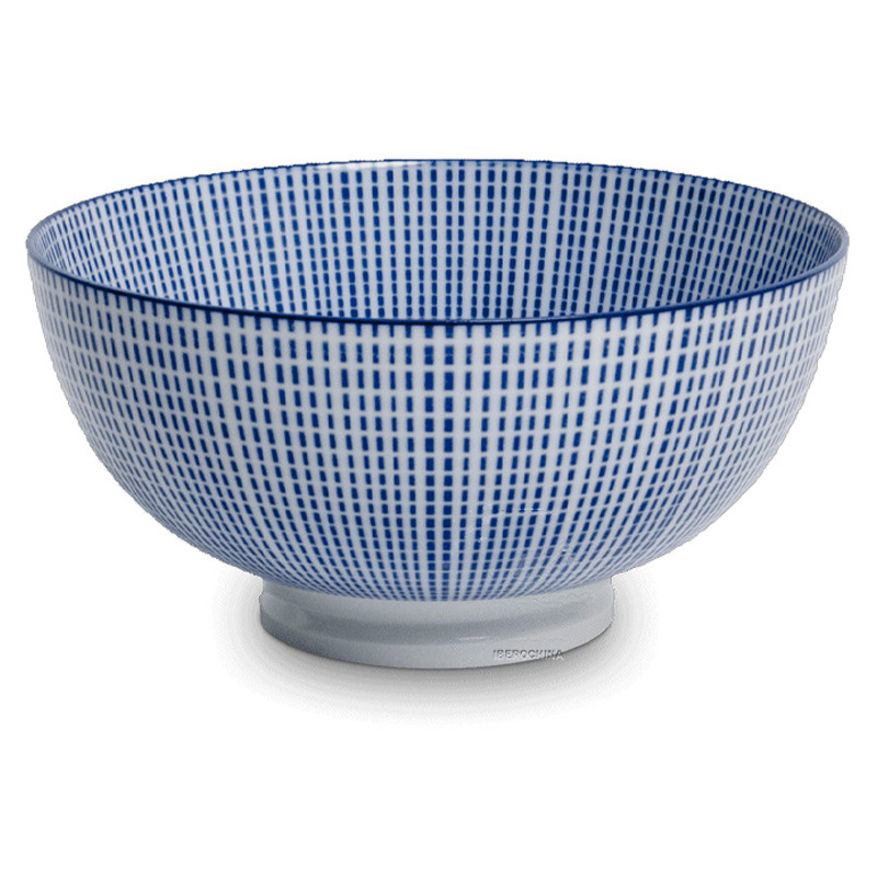 [900583/6030523] BOWL 17.5*9 蓝条纹中碗 /36