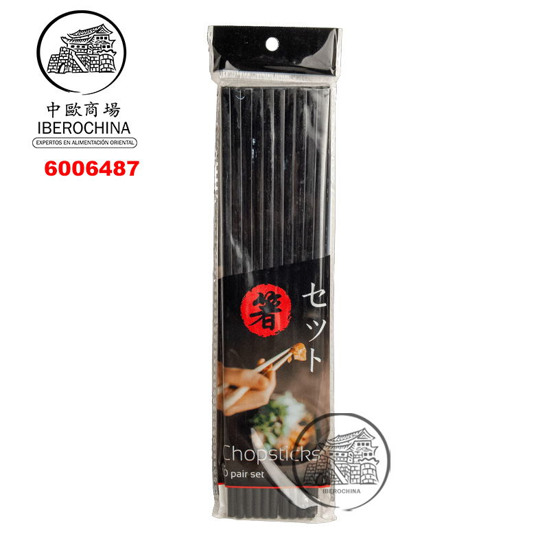 PALILLO NEGRO 黑色塑料筷子 10cm/100