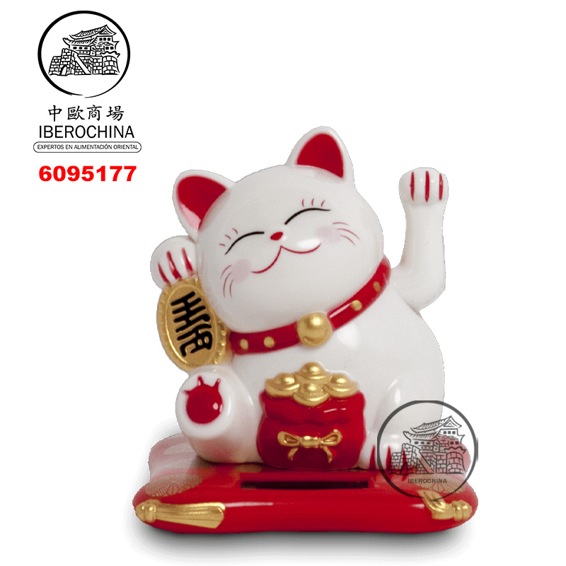 GATO SUERTE SOLAR 太阳能白色小招财猫 /120