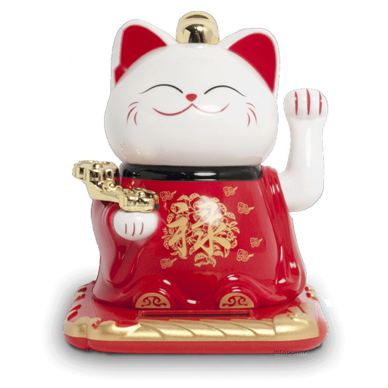 [900611/6095184] GATO SUERTE SOLAR 太阳能禄字白红招财猫 /120