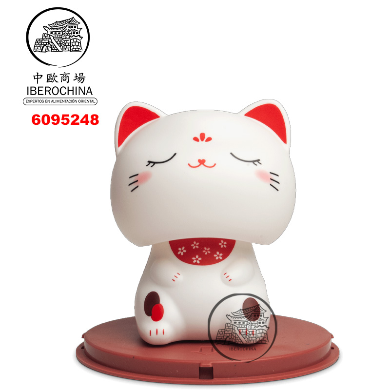 GATO SUERTE SOLAR KAWAII 太阳能闭眼白红招财猫 /96