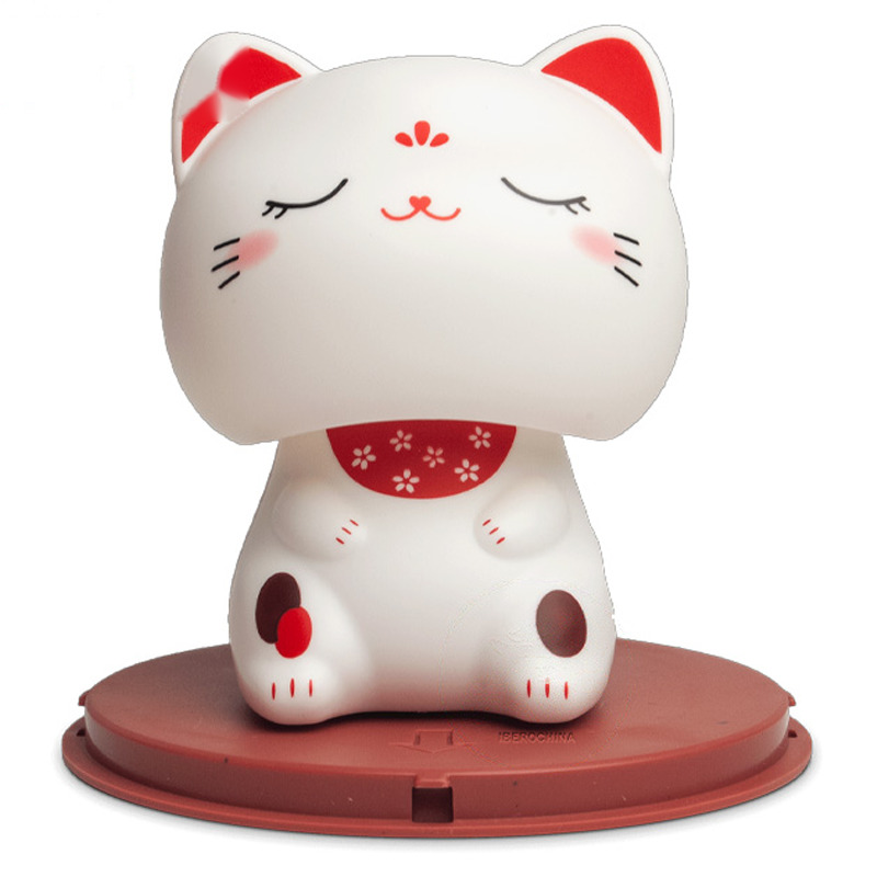 [900615/6095248] GATO SUERTE SOLAR KAWAII 太阳能闭眼白红招财猫 /96