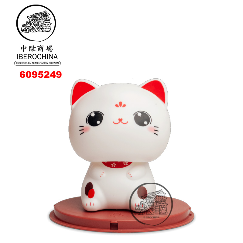 GATO SUERTE SOLAR KAWAII 太阳能睁眼白红招财猫 /96