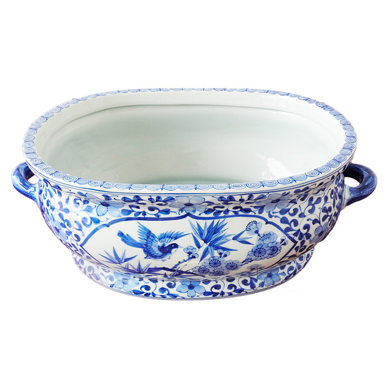 [772710/PA0792] MACETERA AZUL  LARGO   泰蓝瓷长花盆 1u