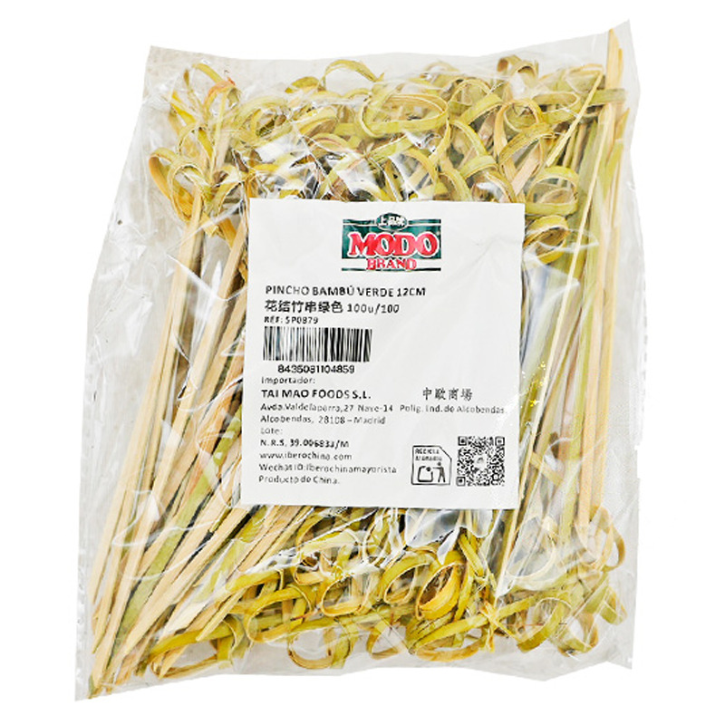[900496/5P0879] PINCHO BAMBU VERDE 绿色花结竹串 12cm/100u/100