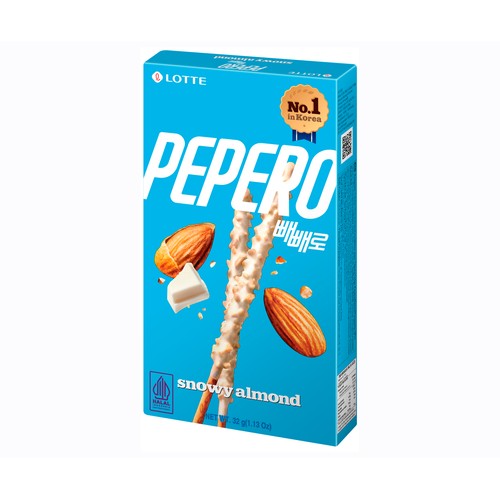 [501357/5P0890] PEPERO CHOCO BLANCO ALMENDRA *LOTTE* 白巧克力榛子棒 32g/40