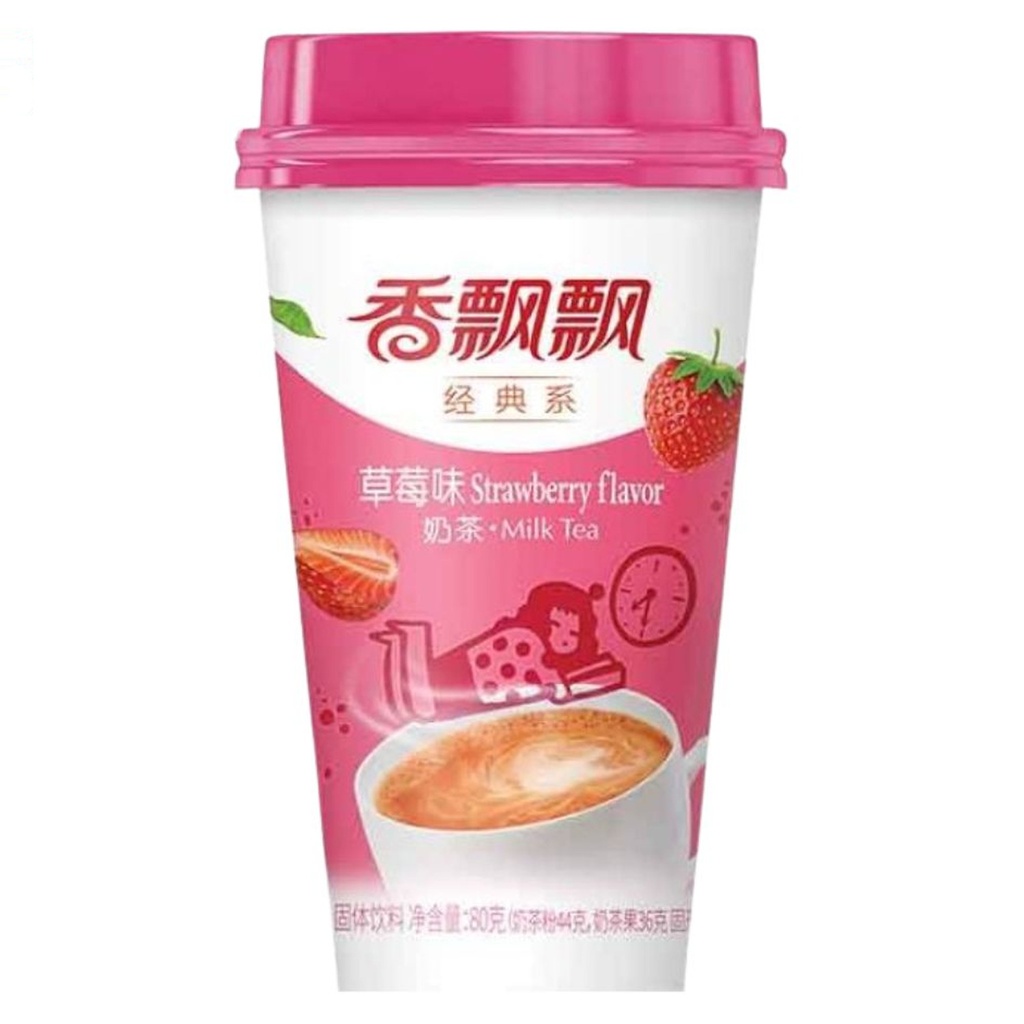 [502421/5B0885] POLVO TE LECHE FRESA CLASICA *香飘飘* 经典草莓味奶茶 80g/30