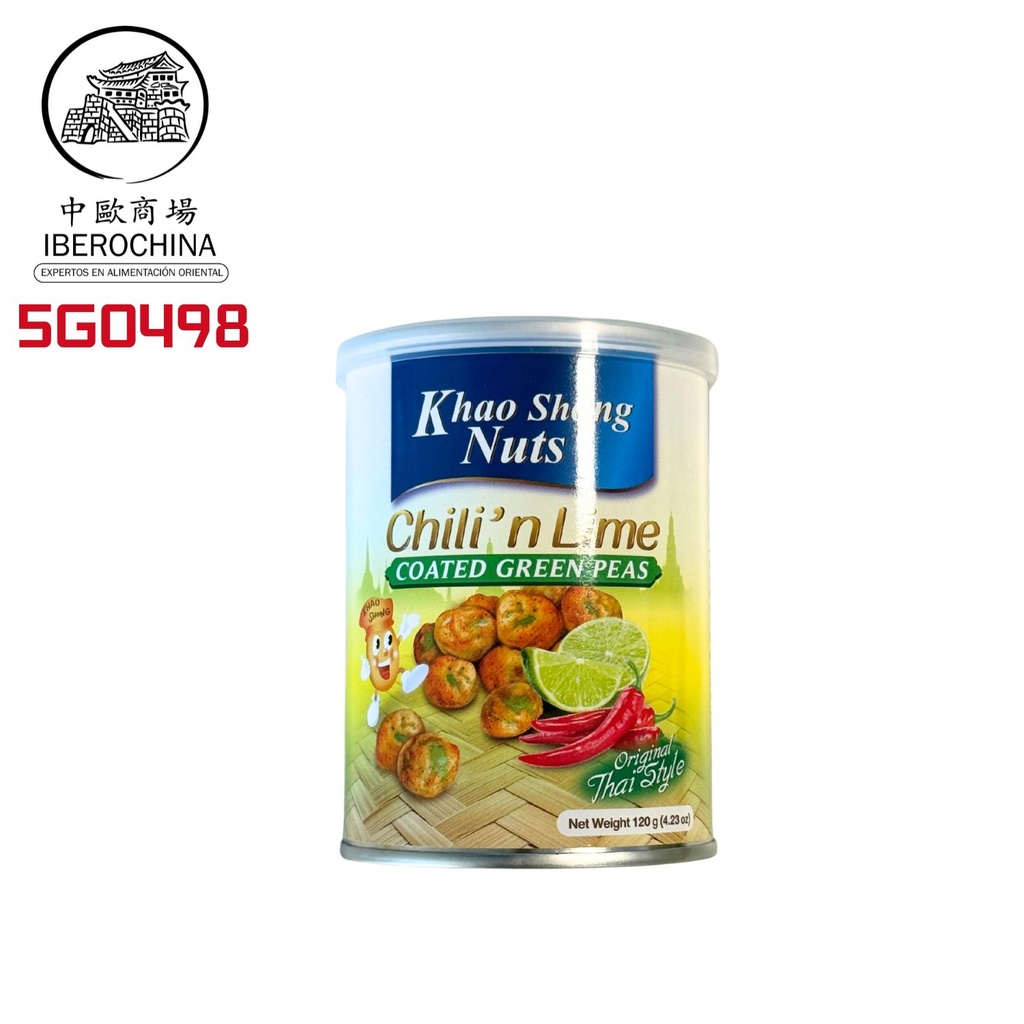 GUISANTES SABOR CHILI LIMA *KHAO SHONG* 辛辣青柠味青豆 120G/24