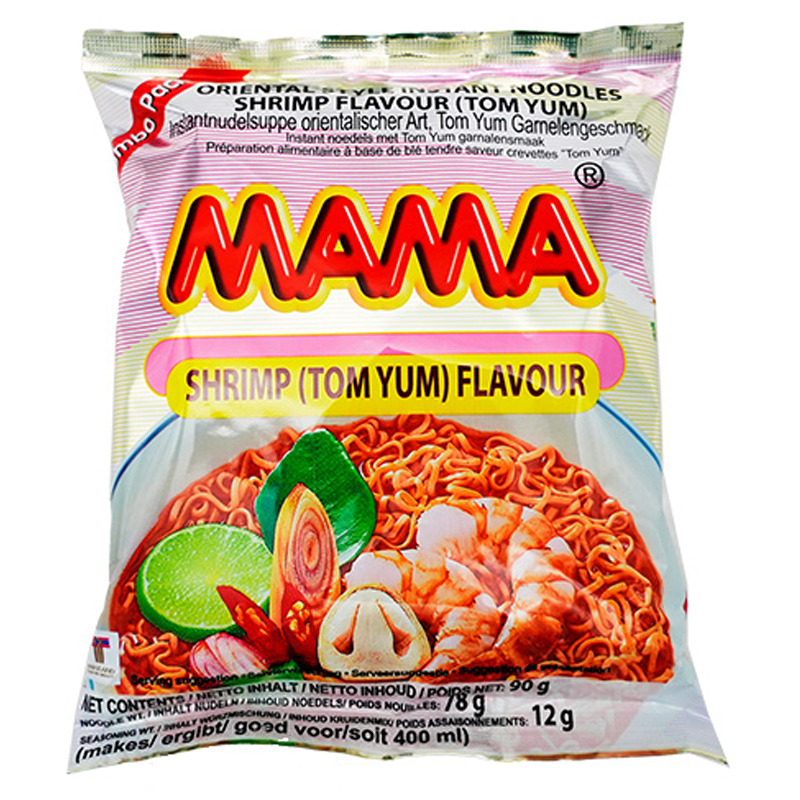 FIDEO GAMBA TOM YUM *MAMA* 妈妈冬阴功虾味方便面 90g/30