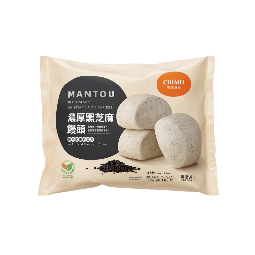 MANTOU SESAMO NEGRO CONGELADO *CHIMEI* 奇美冻黑芝麻馒头 325g/5u/20
