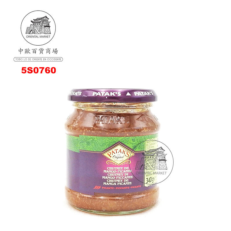 CHUTNEY MANGO PICANTE *PATAKS* 印度辣芒果酱 340g/6