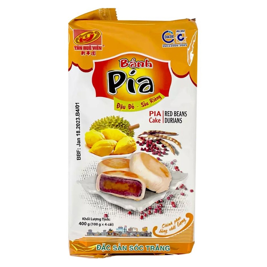 [200058] PASTEL DE HABAS ROJAS Y DURIAN *XINHUANYUAN* 新华园 红豆榴莲饼 400g/12