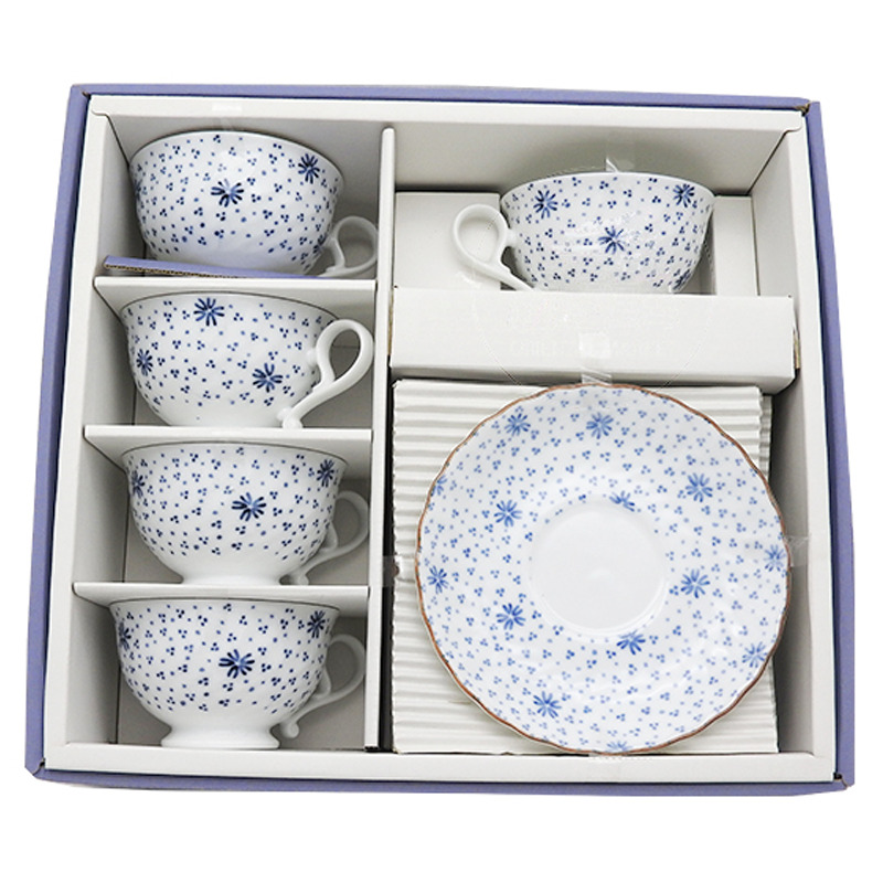 [900848/JS2300] JUEGO DE CAFE AZUL  *CS* 小蓝菊咖啡组 5u