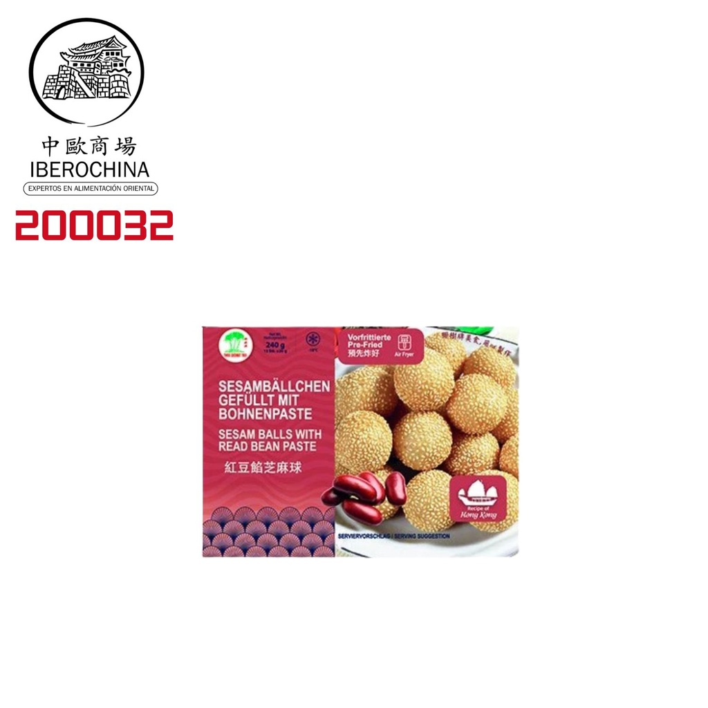 BOLA DE SESAMO DE SOJA ROJA 红豆芝麻球 预炸 240g/21
