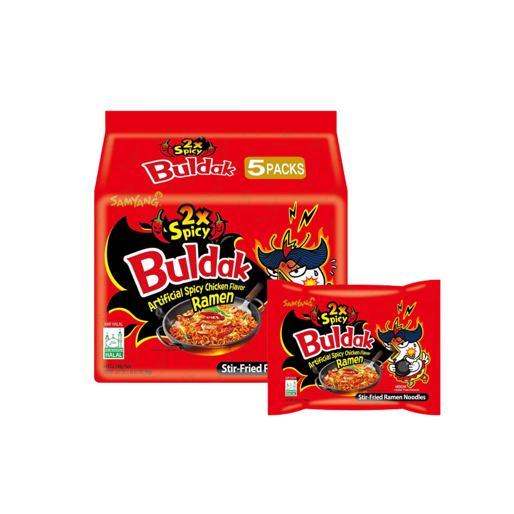 RAMEN BULDAK 2xSPICY 5-PACK *SAMYANG* 三养2x辣火鸡面五连包 140g/5u/8