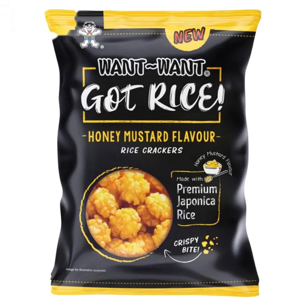 [501804/5B0920] BOLA DE ARROZ MUSTARD HONEY *WANT WANT* 旺旺雪球黄芥末味 85g/40