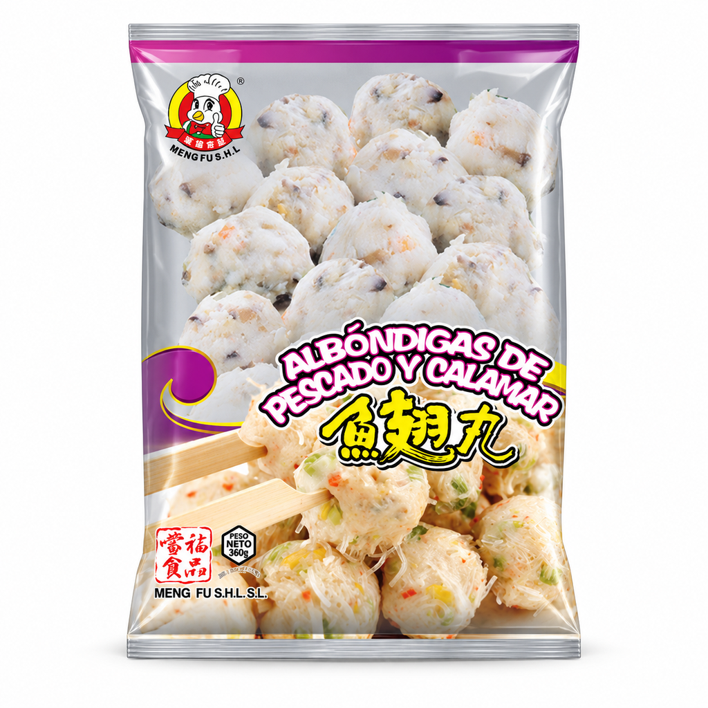 [200445/2A0081] ALBONDIGA PESCADO Y CALAMAR CONGELADA *MENGFU* 蒙福冻鱼翅丸 360g/14