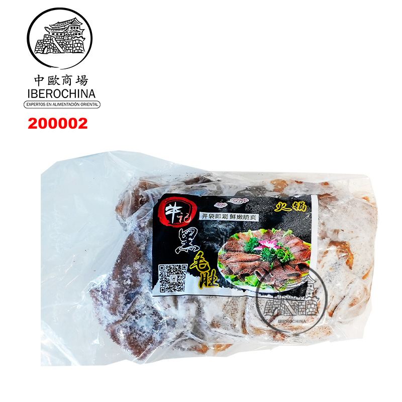 HOJA DE LIBRILLO VACUNO NEGRO 火锅黑毛肚片(化冻即涮) 500g/40