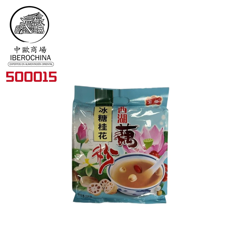 POLVO DE LOTUS SABOR A OSMANTHUS 宝味西湖藕粉 (冰糖桂花) 500G