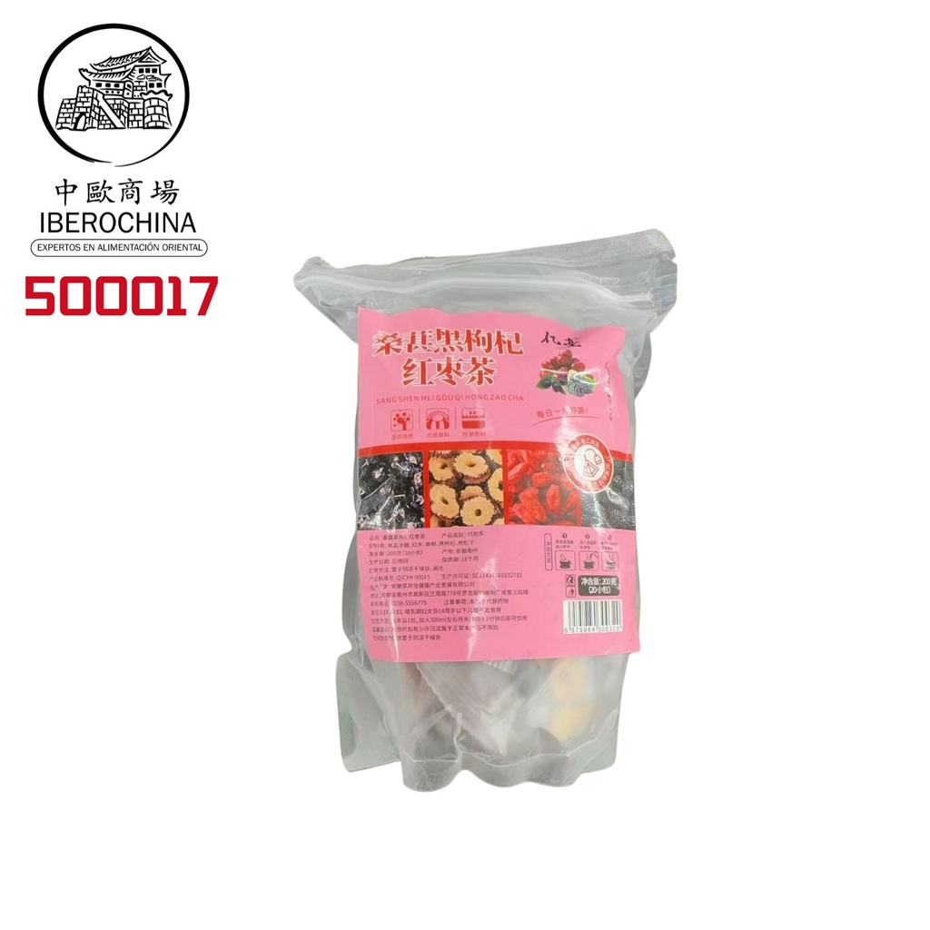 TE DE MORA GOJI NEGRO Y JUJUBA ROJA亿豪桑葚黑枸杞红枣茶 200g