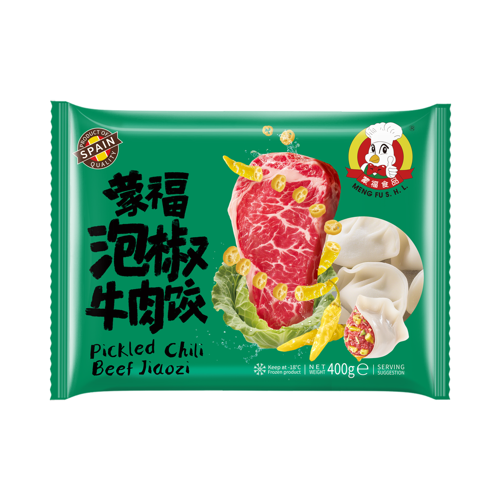 [200096] RAVIOLI VACUNO PIPARRA CONGELADO *MENGFU* 蒙福冻泡椒牛肉饺 400g/12