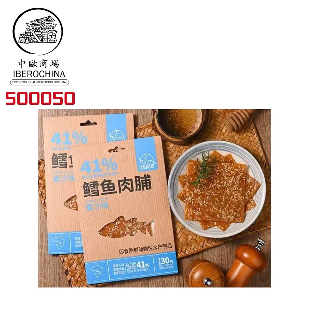 PESCADO DESHIDRATADO DULCE 法思觅语鳕鱼肉脯（蜜汁味) 40G/10