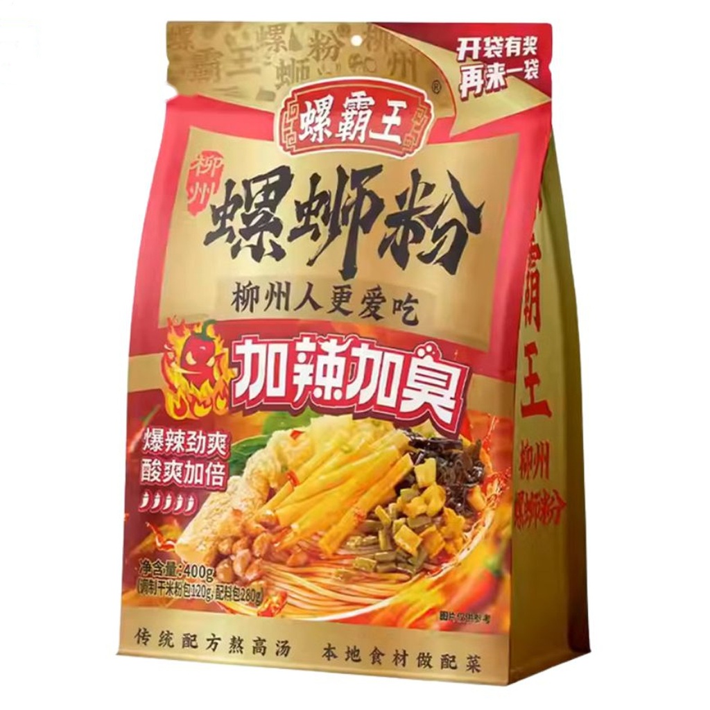 [500077] FIDEO DE ARROZ EXTRA PICANTE *LUOBAWANG* 螺霸王 柳州螺蛳粉加辣加臭 400g/25