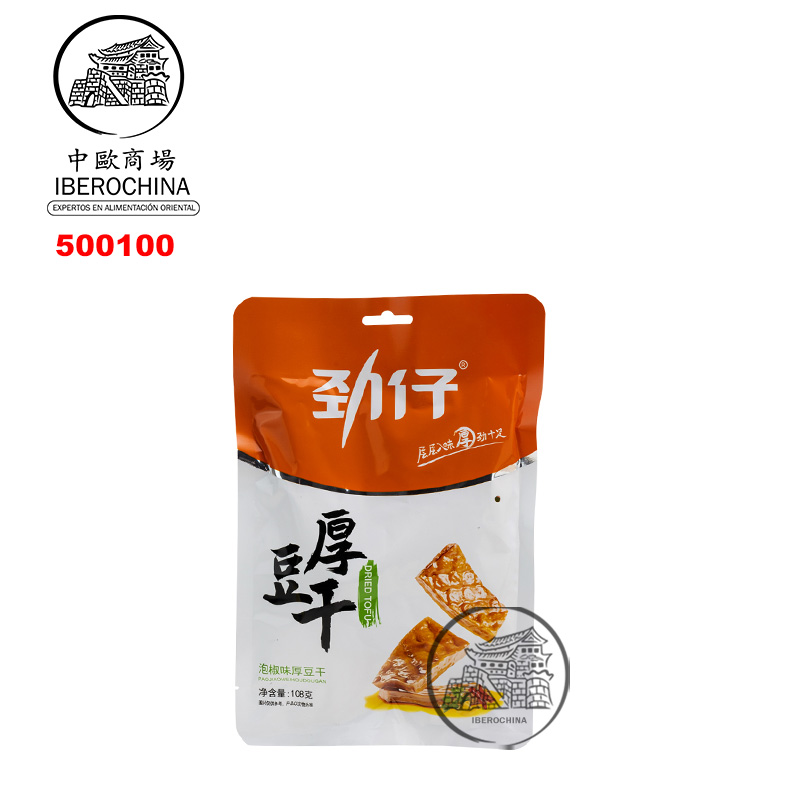 TOFU SECO SABOR PIMIENTO VERDE *JINZAI* 劲仔厚豆干 泡椒味 108g/40