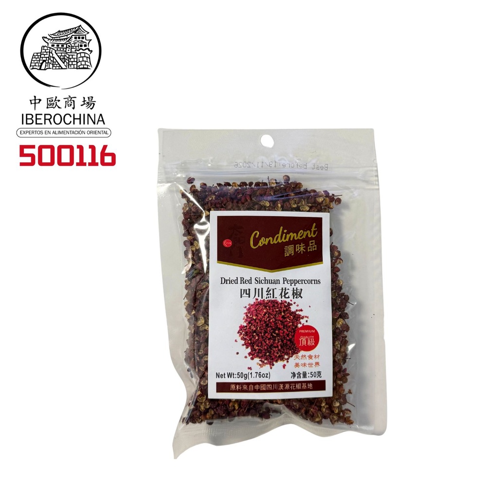 [500116] PIMIENTO ROJO SICHUAN *TYM* 太阳门 红花椒 50g/30