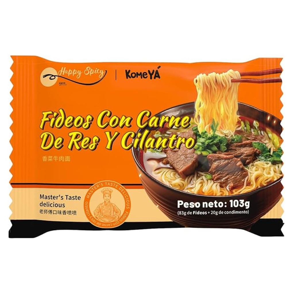FIDEO CILANTRO *KOMEYA* 香菜牛肉面袋面 103g/24