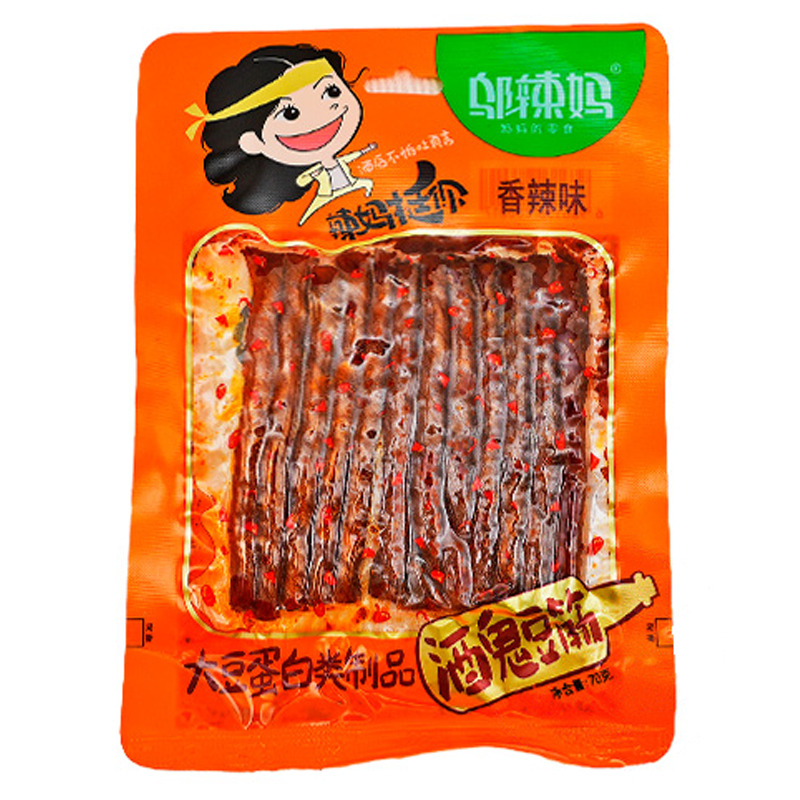 [500177] TOFU PICANTE EN TIRAS 邬辣妈酒鬼豆筋香辣味 70g/100