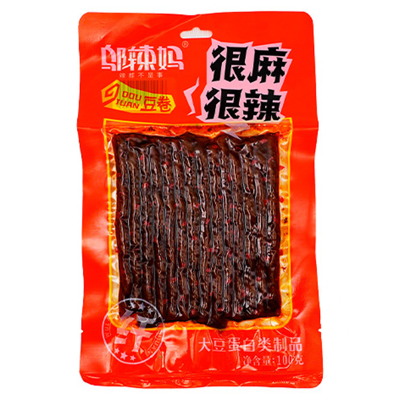 [500183] ROLLO DE TOFU SABOR MUY PICANTE 邬辣妈豆卷很麻很辣 100g/80