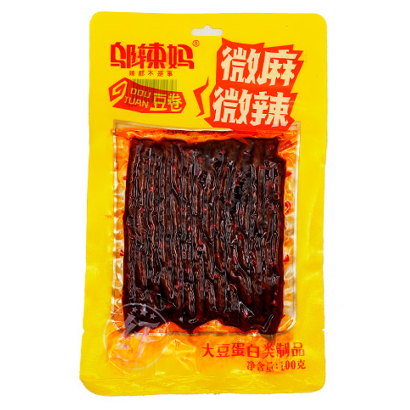 [500184] ROLLO DE TOFU SABOR POCO PICANTE 邬辣妈豆卷微麻微辣 100g/80