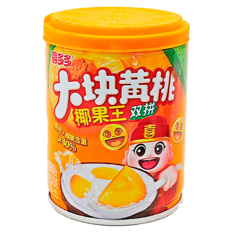 [500241] MELOCOTÓN Y NATA DE COCO EN ALMÍBAR *XDD* 喜多多黄桃椰果双拼罐头 245g/12