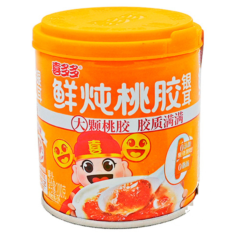 BEBIDA DE GOMA DE MELOCOTON Y OREJITA DE MADERA BLANCA *XDD* 喜多多鲜炖桃胶银耳 200g/12