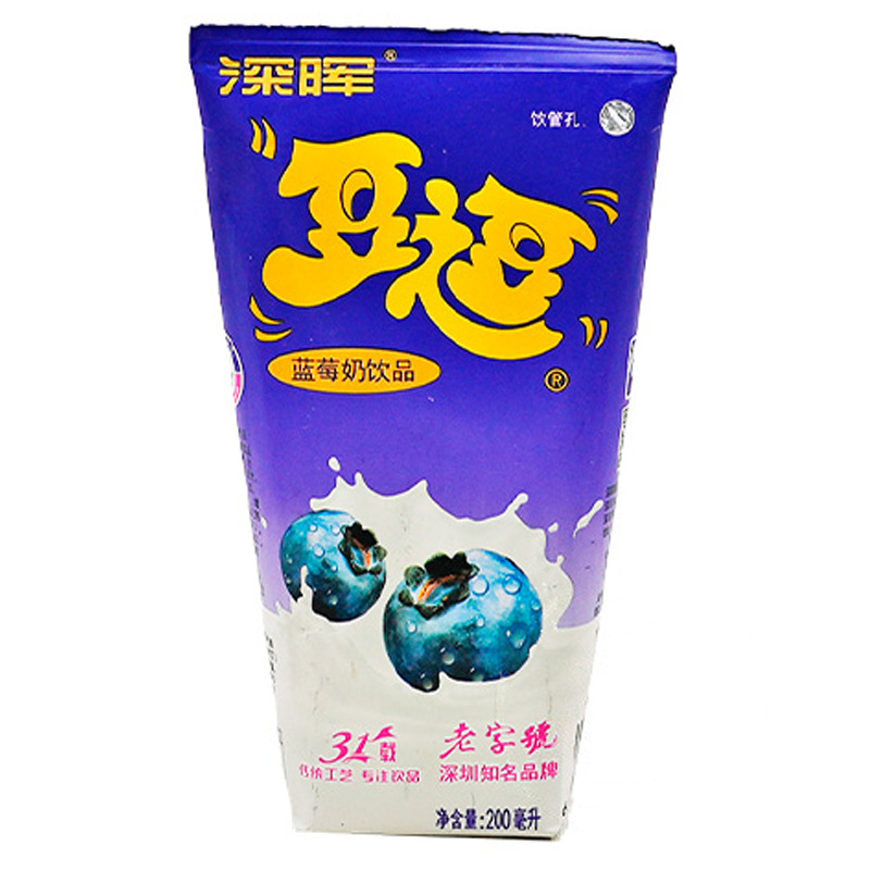 [500251] BEBIDA LECHE CON SABOR ARÁNDANO *SHENHUI* 深晖豆逗蓝莓奶 200ml/16