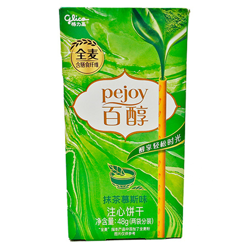 [500194] PALITOS DE GALLETAS RELLENAS DE MATCHA 百醇抹茶慕斯味注心饼干 48g/36
