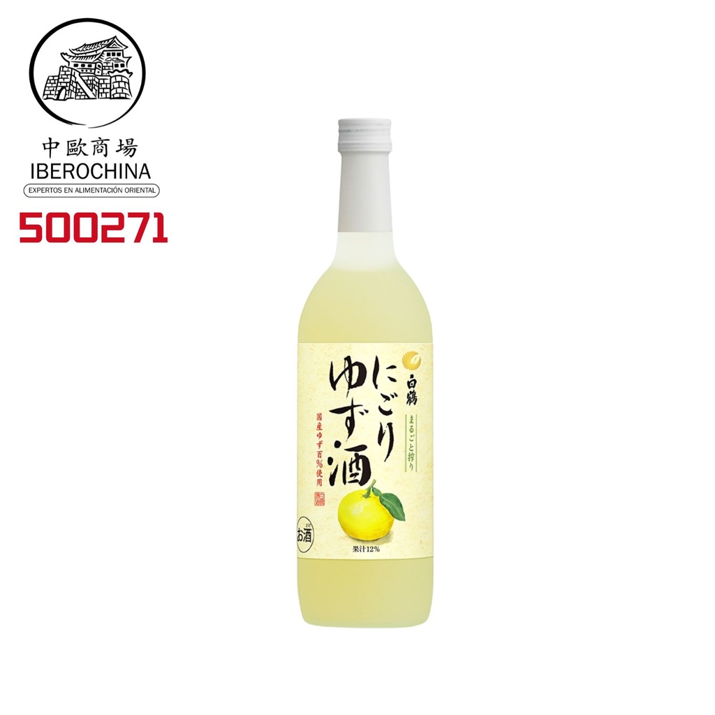 SAKE (9,5%) NIGORI YUZU *HAKUTSURU* 白鹤柚子味浊酒 700ml/6