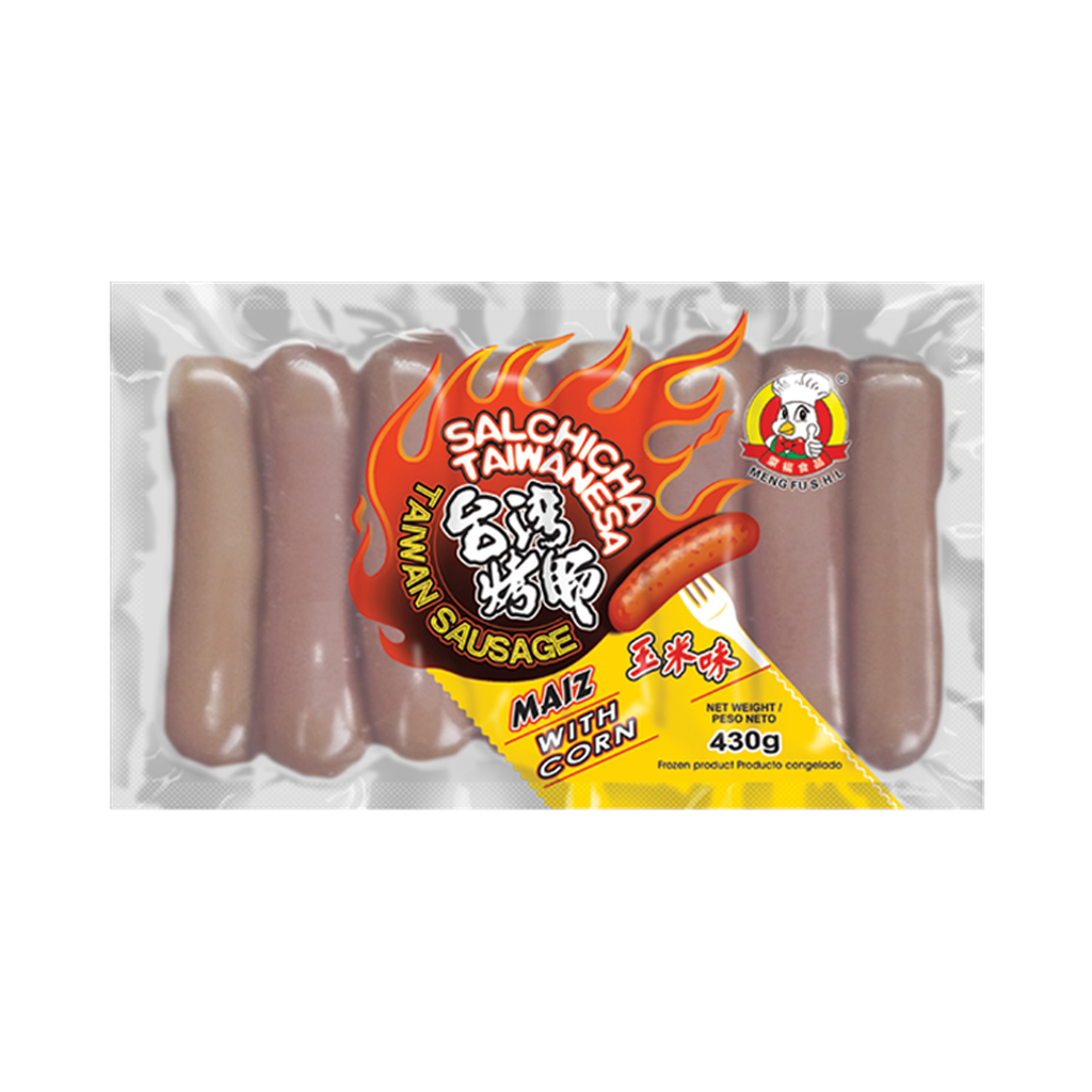 [200674/2S0043] SALCHICHA TAIWAN POLLO MAIZ CONGELADA *MENGFU* 蒙福冻台湾玉米鸡肉烤肠 430g/16