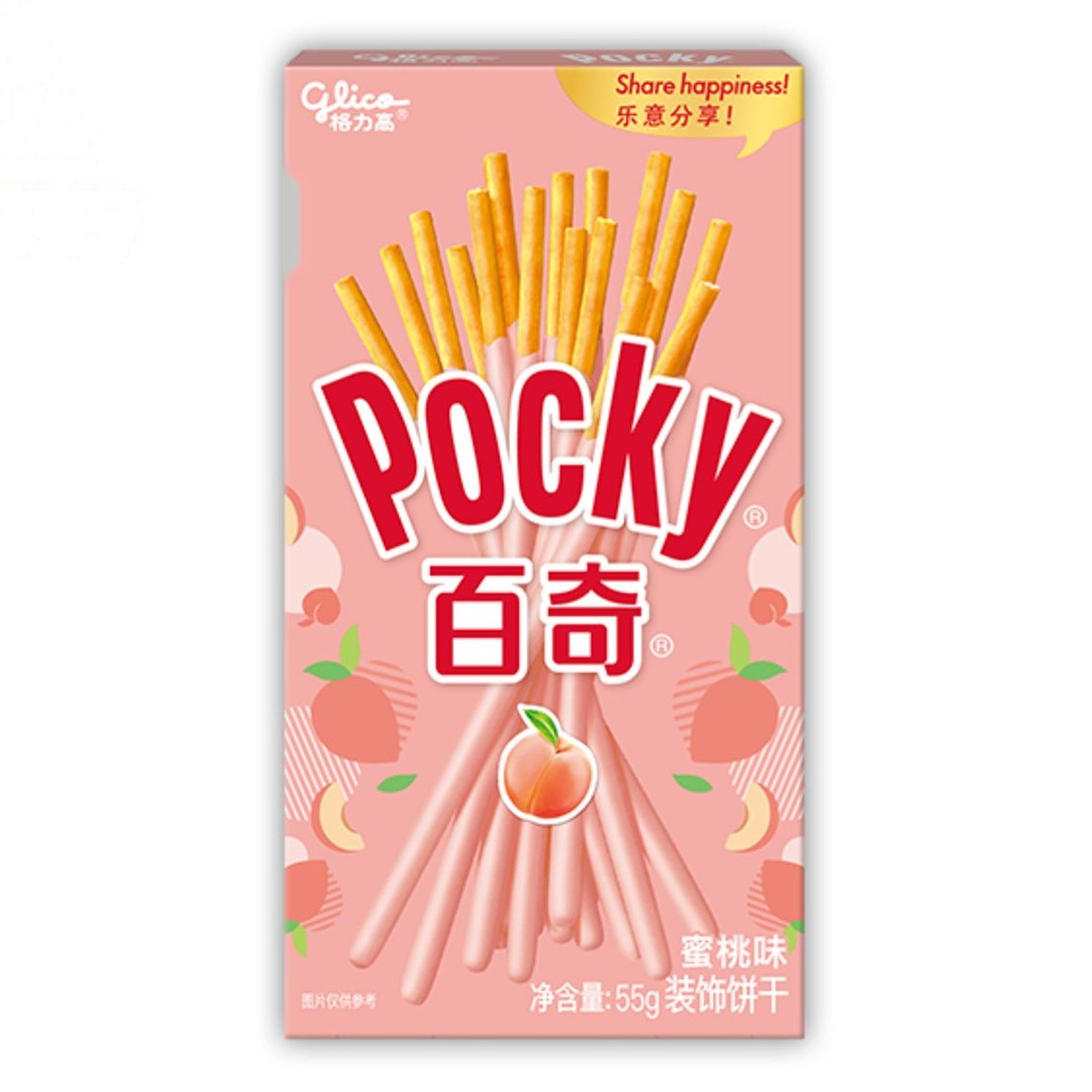 [500349] PALITOS DE GALLETAS SABOR MELOCOTON *BAIQI* 百奇蜜桃饼干 55g/36
