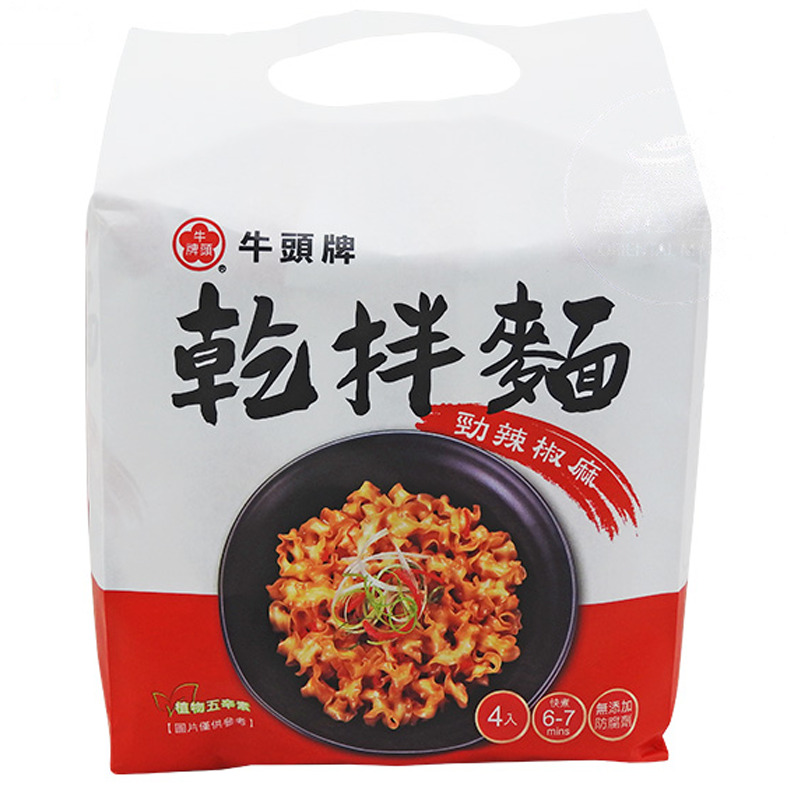 [502820/5T0774] TALLARINES SABOR PICANTE *BULL HEAD* 牛头牌干拌面香爆麻辣 456g/12