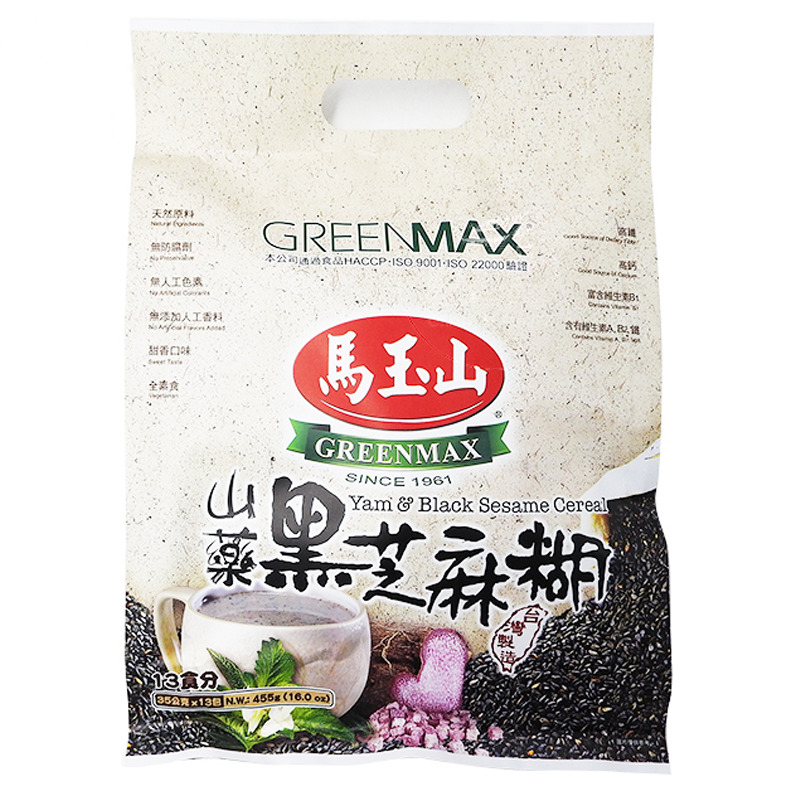[502418/5P0448] POLVO SESAMO Y ÑAME *GREENMAX* 马玉山山药黑芝麻糊 360g/12