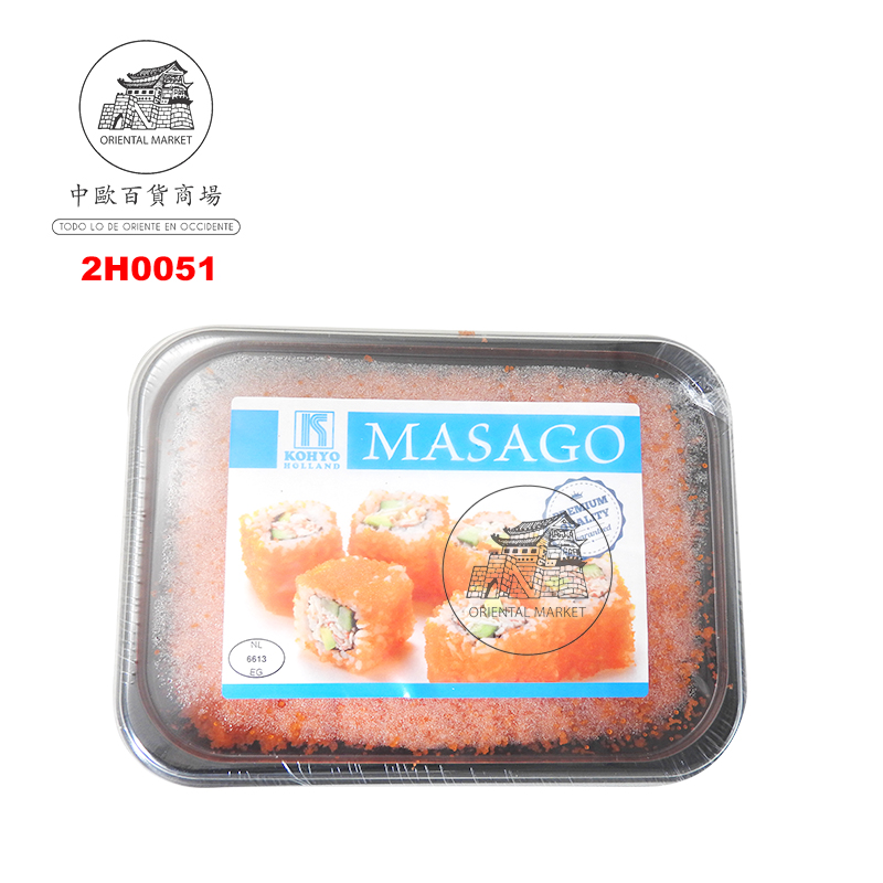 HUEVAS MASAGO NARANJA *KOHYO* 日本橘色鱼蛋 400g/12 H-09