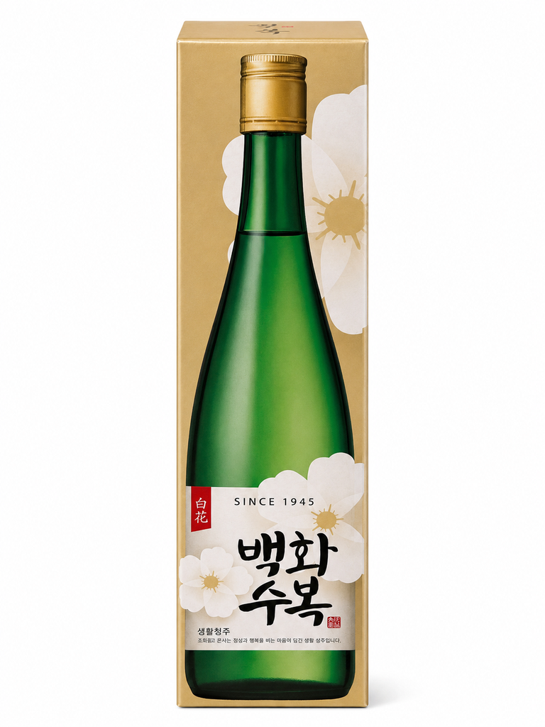 [502470/5S0044] SAKE COREANO (13%) *BAEKWHA* 白花小瓶清酒 700ml/12