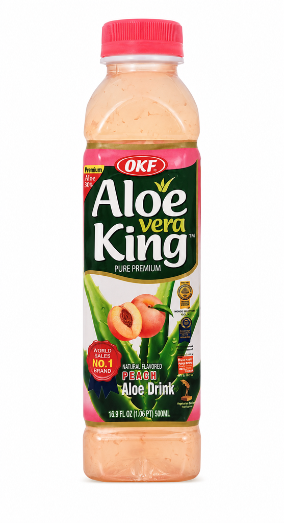 BEBIDA ALOE VERA MELOCOTON *OKF* 韩国水蜜桃芦荟饮料 500ml/20