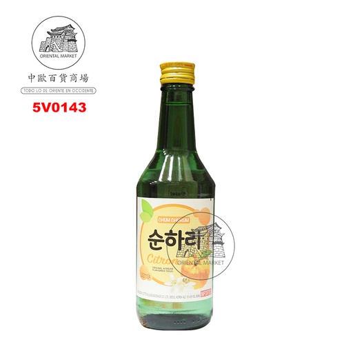 [5V0143] VINO DE ARROZ SOJU CITRON (12%) *LOTTE* 韩国烧酒柚子味 350ml/20