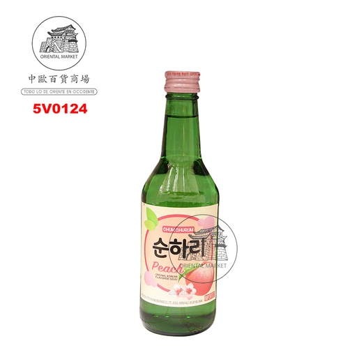 [5V0124] VINO DE ARROZ SOJU MELOCOTON (12%) *LOTTE* 韩国烧酒桃子味 350ml/20