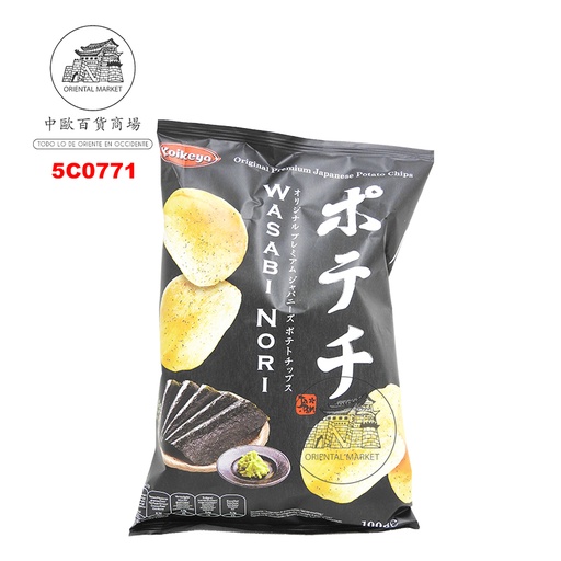 [500989/5C0771] CHIPS WASABI NORI POTECHI *KOIKEYA* 日本芥末味薯片 100g/12